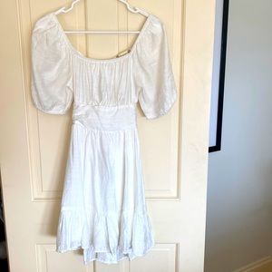 Altar’d State, size XS, white cotton dress with puff short sleeves, tie back
